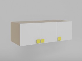 Антресоль на шкаф 3-х створчатый Клаксон без машинок (Белый/корпус Клен) в Оби - ob.katalogmebeli.com | фото