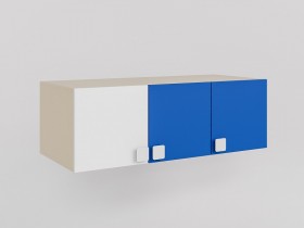 Антресоль на шкаф 3-х створчатый Скай люкс (Синий/Белый/корпус Клен) в Оби - ob.katalogmebeli.com | фото