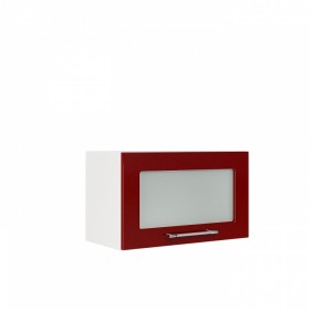 Бруклин ШВГС 600 Шкаф верхний горизонтальный со стеклом (Бетон белый/корпус Венге) в Оби - ob.katalogmebeli.com | фото