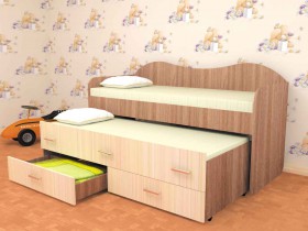 Кровать детская Нимфа двухместная 2.0 Венге/Дуб молочный в Оби - ob.katalogmebeli.com | фото 3
