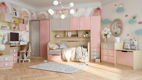 Детская комната Грэйси (Розовый/Серый/корпус Клен) в Оби - ob.katalogmebeli.com | фото 13