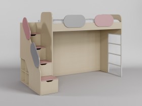 Детская комната Грэйси (Розовый/Серый/корпус Клен) в Оби - ob.katalogmebeli.com | фото 10