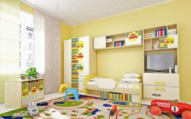 Детская комната Клаксон (Бежевый/корпус Клен) в Оби - ob.katalogmebeli.com | фото 2