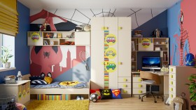 Детская комната Клаксон (Бежевый/корпус Клен) в Оби - ob.katalogmebeli.com | фото