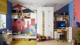 Детская комната Клаксон без машинок (Белый/корпус Клен) в Оби - ob.katalogmebeli.com | фото 1