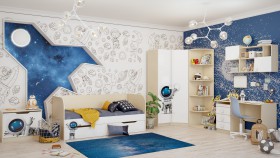 Детская комната Санни (Белый/корпус Клен) в Оби - ob.katalogmebeli.com | фото 2
