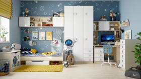 Детская комната Санни (Белый/корпус Клен) в Оби - ob.katalogmebeli.com | фото