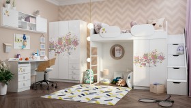 Детская комната Совушки (Белый/корпус Выбеленное дерево) в Оби - ob.katalogmebeli.com | фото 1