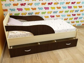 Кровать детская Максимка Млечный дуб/Венге в Оби - ob.katalogmebeli.com | фото