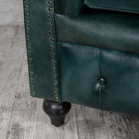 Диван кожаный Лофт Честер (темно-зеленый) в Оби - ob.katalogmebeli.com | фото 2