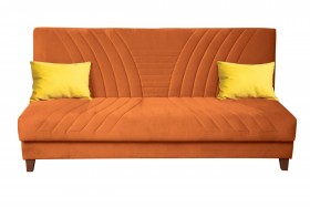 Диван-кровать "Бэлла" (велюр нео терра/подушки микровелюр желтый) в Оби - ob.katalogmebeli.com | фото 3