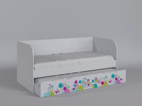 Диван-кровать Флёр (Белый/корпус Выбеленное дерево) в Оби - ob.katalogmebeli.com | фото