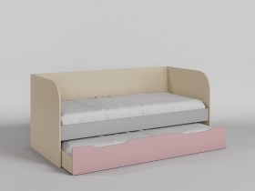 Диван-кровать Грэйси (Розовый/Серый/корпус Клен) в Оби - ob.katalogmebeli.com | фото
