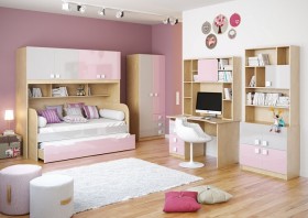Диван-кровать Грэйси (Розовый/Серый/корпус Клен) в Оби - ob.katalogmebeli.com | фото 3
