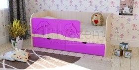 Друзья Кровать детская 2 ящика 1.6 Фиолетовый глянец в Оби - ob.katalogmebeli.com | фото 1