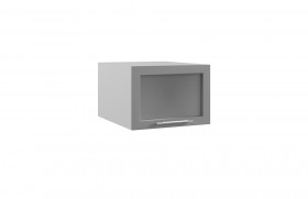 Гарда ГПГС 500 шкаф верхний горизонтальный глубокий со стеклом (Белый Эмалит/корпус Серый) в Оби - ob.katalogmebeli.com | фото
