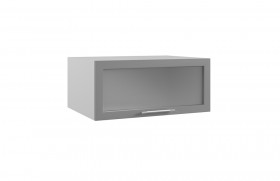 Гарда ГПГС 800 шкаф верхний горизонтальный глубокий со стеклом (Белый Эмалит/корпус Серый) в Оби - ob.katalogmebeli.com | фото