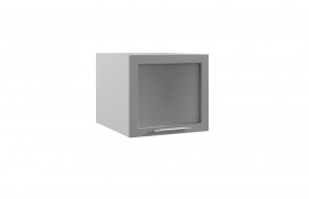 Гарда ГВПГС 500 шкаф верхний горизонтальный глубокий со стеклом высокий (Белый Эмалит/корпус Серый) в Оби - ob.katalogmebeli.com | фото