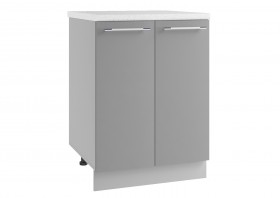 Гарда МС 600 шкаф нижний с 2-мя фасадами малой глубины (Белый Эмалит/корпус Серый) в Оби - ob.katalogmebeli.com | фото