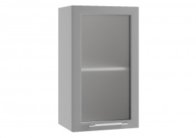 Гарда ПС 400 шкаф верхний со стеклом (Белый Эмалит/корпус Серый) в Оби - ob.katalogmebeli.com | фото