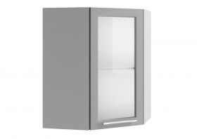Гарда ПУС 550 шкаф верхний угловой со стеклом Белый в Оби - ob.katalogmebeli.com | фото