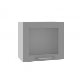 Гарда ВПГС 500 шкаф верхний горизонтальный со стеклом высокий (Белый Эмалит/корпус Серый) в Оби - ob.katalogmebeli.com | фото