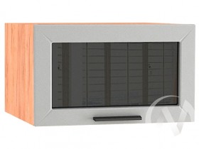 Шкаф верхний Глетчер ШВГС 610 (Гейнсборо силк/дуб крафт/горизонт/стекло) в Оби - ob.katalogmebeli.com | фото