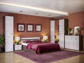 Спальня Нэнси (Венге/Белый глянец) в Оби - ob.katalogmebeli.com | фото 1