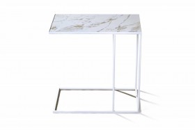 Журнальный столик Stone 01 (Круглый) Металл/Керамика 250 Белый в Оби - ob.katalogmebeli.com | фото 2