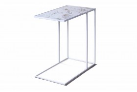 Журнальный столик Stone 018 (Прямоугольный) Металл/Керамика 500 Белый в Оби - ob.katalogmebeli.com | фото