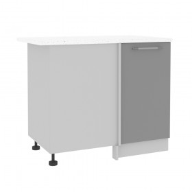 Угловой шкаф Капля СУ 1050 (Белый глянец/Серый/левый/нижний) в Оби - ob.katalogmebeli.com | фото