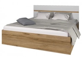 Ким кровать 1,4 (Дуб сонома/белый глянец) в Оби - ob.katalogmebeli.com | фото