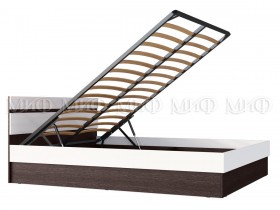 Ким кровать с подъемным механизмом 1,4 (Венге/белый глянец) в Оби - ob.katalogmebeli.com | фото 2