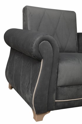 Кресло для отдыха "Порто" (велюр графит / микровельвет крем) в Оби - ob.katalogmebeli.com | фото 7