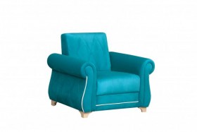 Кресло для отдыха "Порто" (велюр киви бирюза / микровельвет крем) в Оби - ob.katalogmebeli.com | фото 1