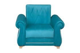 Кресло для отдыха "Порто" (велюр киви бирюза / микровельвет крем) в Оби - ob.katalogmebeli.com | фото 3