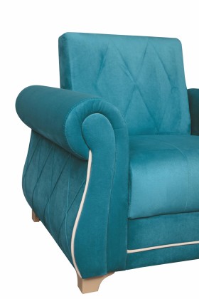 Кресло для отдыха "Порто" (велюр киви бирюза / микровельвет крем) в Оби - ob.katalogmebeli.com | фото 5