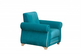 Кресло для отдыха "Порто" (велюр киви бирюза / микровельвет крем) в Оби - ob.katalogmebeli.com | фото 7