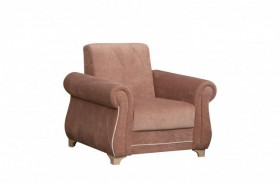 Кресло для отдыха "Порто" (велюр киви корица / микровельвет крем) в Оби - ob.katalogmebeli.com | фото