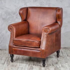 Кресло кожаное Лофт Аристократ (кожа буйвола) в Оби - ob.katalogmebeli.com | фото 2