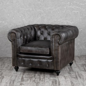 Кресло кожаное Лофт Честер (акация) в Оби - ob.katalogmebeli.com | фото