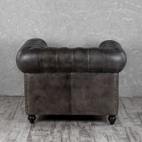 Кресло кожаное Лофт Честер (акация) в Оби - ob.katalogmebeli.com | фото 7
