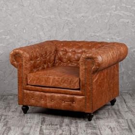 Кресло кожаное Лофт Честер (кожа буйвола) в Оби - ob.katalogmebeli.com | фото 1