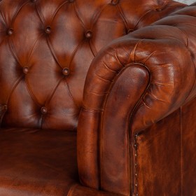 Кресло кожаное Лофт Честер-Нью (Коричневый, Рыжий) в Оби - ob.katalogmebeli.com | фото 4