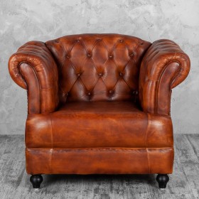 Кресло кожаное Лофт Честер-Нью (Коричневый, Рыжий) в Оби - ob.katalogmebeli.com | фото 7