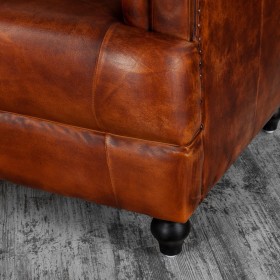 Кресло кожаное Лофт Честер-Нью (Коричневый, Рыжий) в Оби - ob.katalogmebeli.com | фото 8