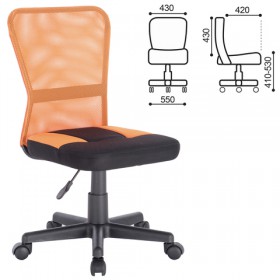 Кресло компактное BRABIX Smart MG-313 (черный, оранжевый) в Оби - ob.katalogmebeli.com | фото