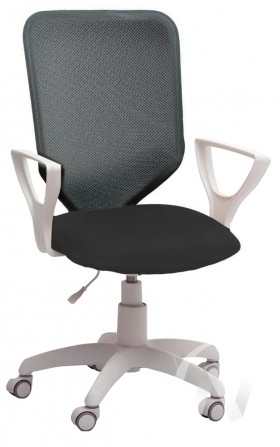 Кресло компьютерное Элегия S (белый/ткань сетка темно-серая) в Оби - ob.katalogmebeli.com | фото