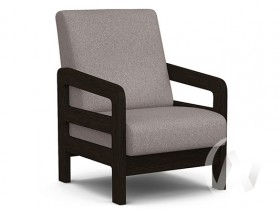 Кресло отдыха Вега-34 (венге лак/UNO ROSY-GREY) в Оби - ob.katalogmebeli.com | фото 1