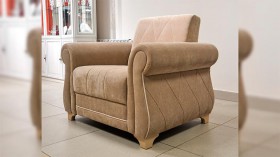 Кресло для отдыха "Порто" (велюр графит / микровельвет крем) в Оби - ob.katalogmebeli.com | фото 3